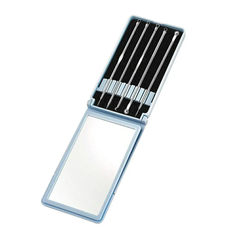 

5pcs/set Pimple Needle Stainless Steel Acne Blackhead Remover Kit Blemish Comedone Extractor Remover Tool with Mirror