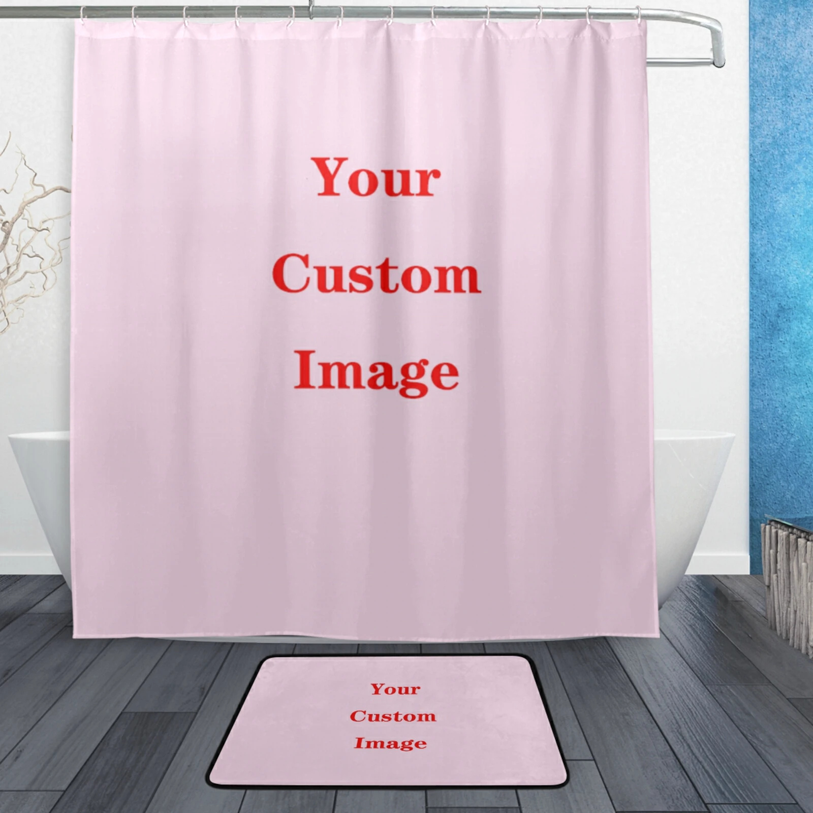 

Занавеска для душа, занавеска для ванной, водонепроницаемая занавеска для ванной с крючками, коврик с индивидуальным рисунком, нескользящий ковер, домашний декор 66x72 дюймов