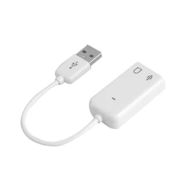 

USB Sound Card Professional Notebook USB 7.1 Channel External Sound Card Adapter With Independent External Sound Card White
