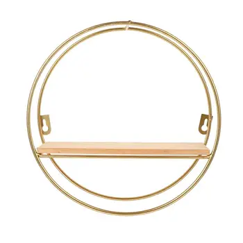 

Nordic Style Iron Art Round Shape Wall Shelf Geometric Figure Floating Shelves