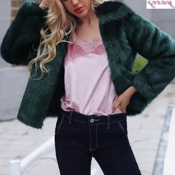 

Artificial Fur Coat Pink Jacket Outerwear Women Short Furry Leopard Turn-down Collar Autumn Winter Casual Party Overcoat