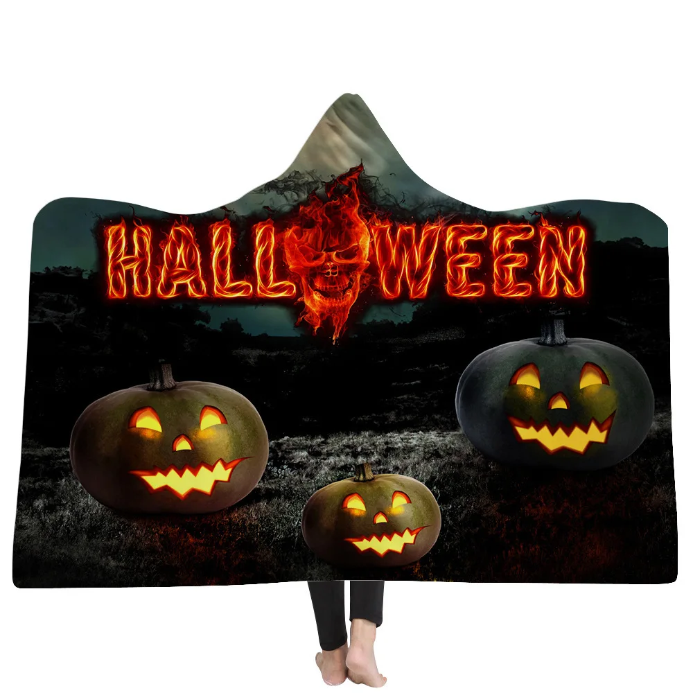 Одеяло с капюшоном для Хэллоуина, серия для взрослых, детское шерстяное одеяло для кровати, носимое из микрофибры, одеяло для дома и путешествий - Цвет: color38
