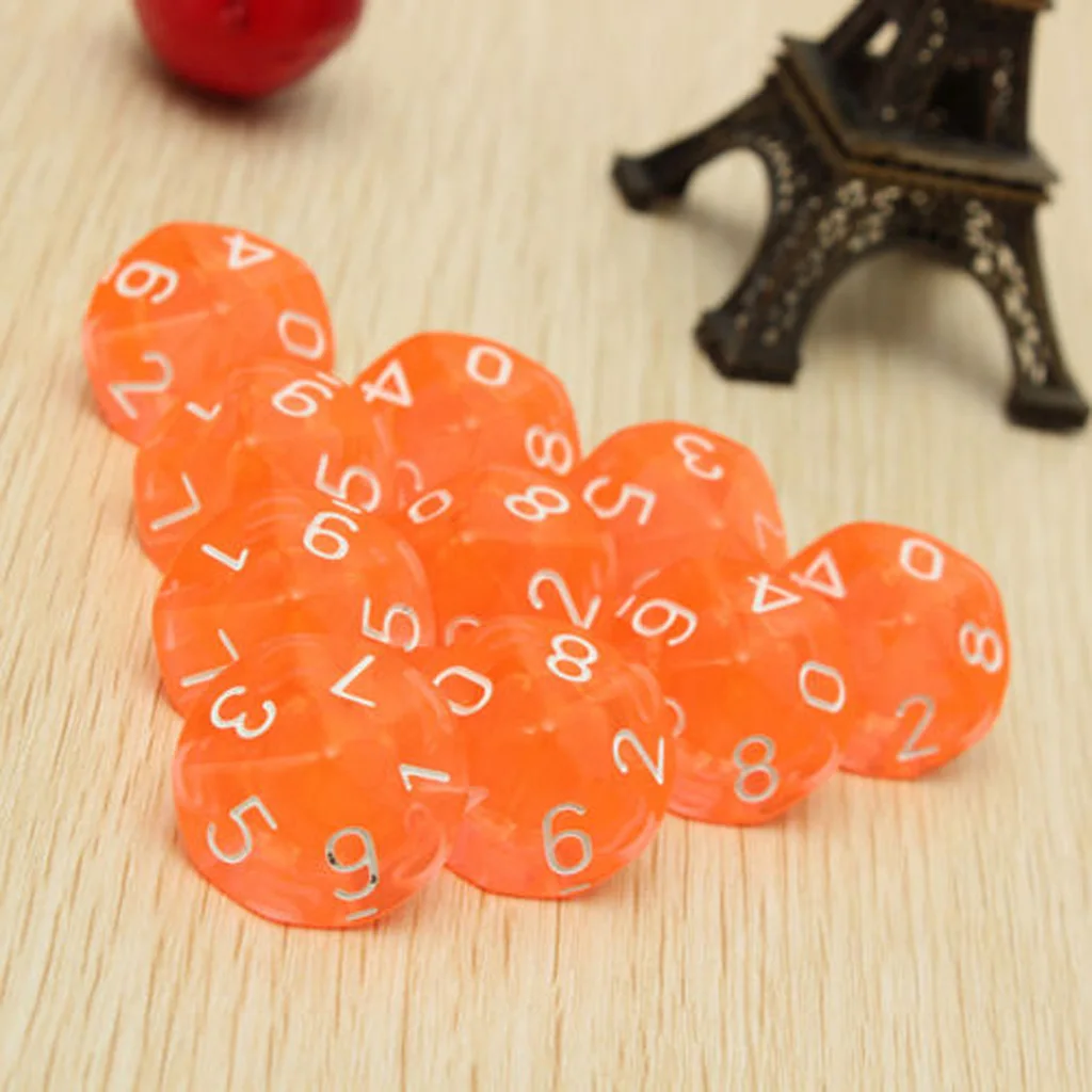 60pcs 10 Sided D10 Dice for D&D Party Pub Bar Poker Liar's Dice Game Toys