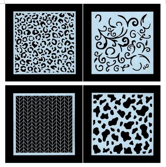 

4pcs Leopard print Layering Stencils for Diy scrapbook/photo album Decorative Embossing coloring,painting stencil,home decor