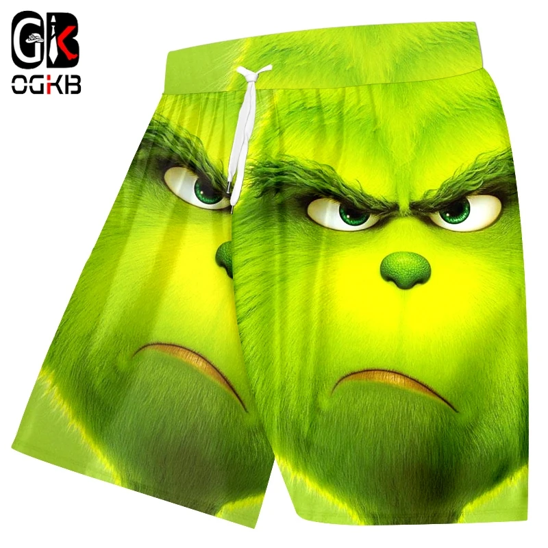 

OGKB 2019 Hot Sale Summer Shorts Mens Hip Hop Printing Green Monster Factory Direct Supply Original Design Drop-ship