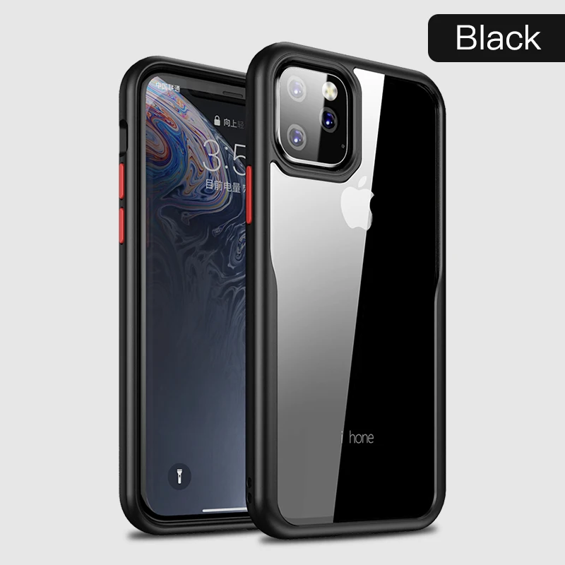Black Роскошный прозрачный чехол LUPHIE для iPhone 11 Pro Max, противоударный чехол для iPhone 11 5,8 6,1 6,5 дюйма, силиконовый чехол s Coque - Цвет: Black