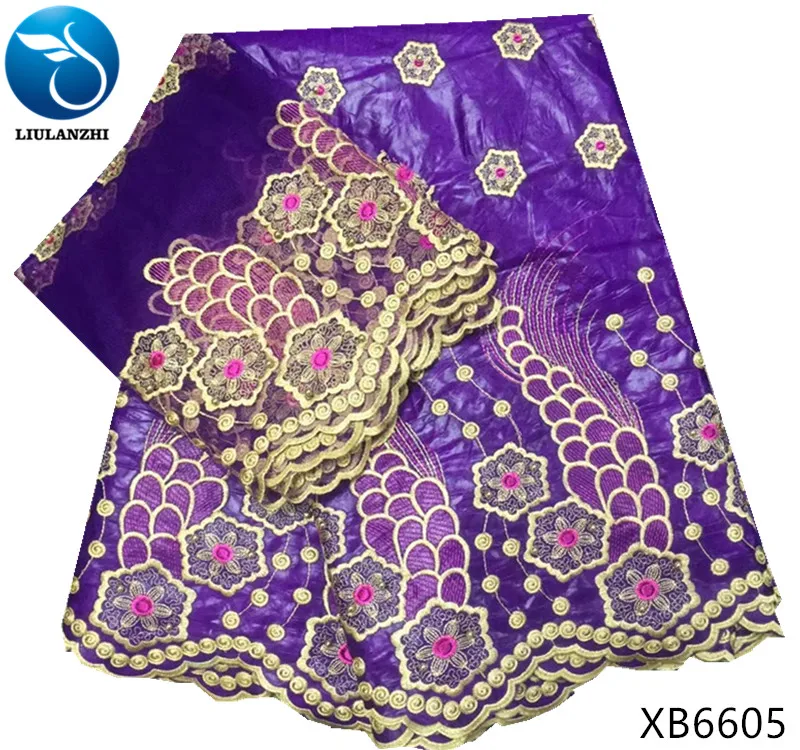 LIULANZHI фиолетовая африканская ткань Riche парча 5+ 2 ярдов швейная ткань хлопок базин ткань для вечерние XB66