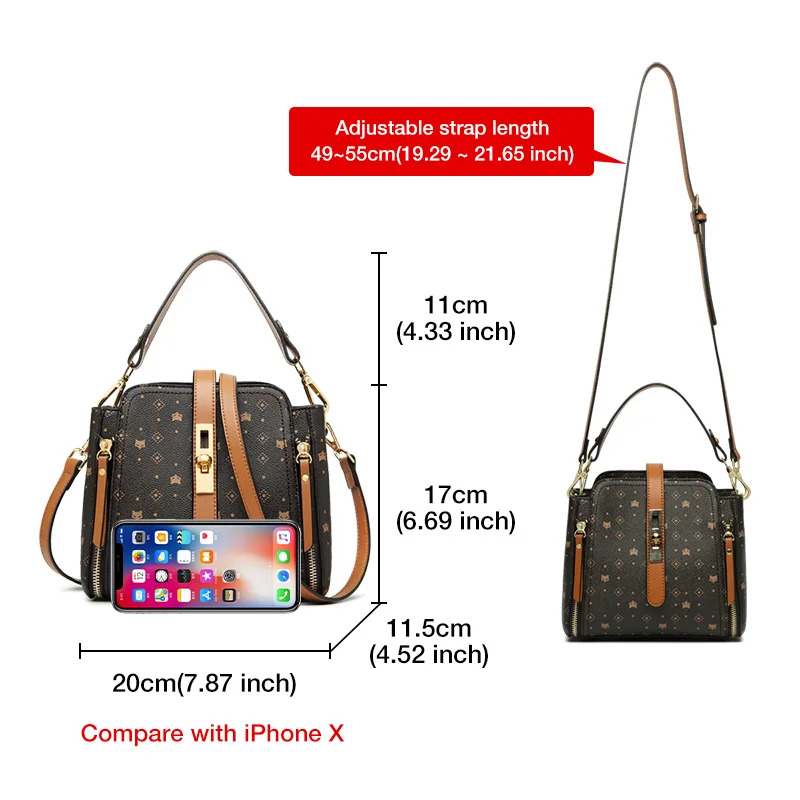Crossbody Bag FOXER Brand Signature Crossbody Shoulder Bag Lady Monogram Retro Handbag Fashion Women Vintage Female PVC Leather Messenger Bags