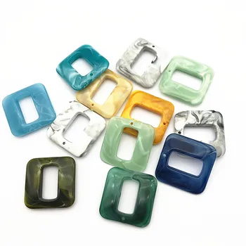 

New arrival! Mix color 32mm 50pcs Acrylic Square-shape Charm for earrings,Earring parts,jewelry findings!
