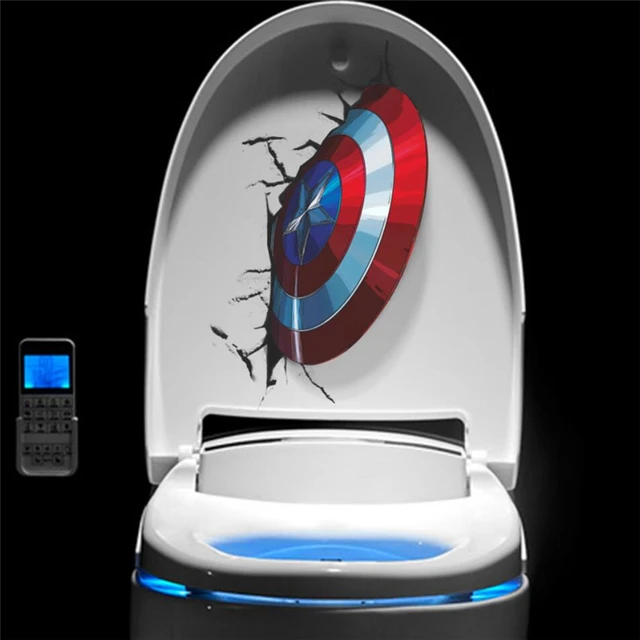 3D -S Kapitány Amerika Pajzsán Keresztül A Fali Matricák Gyerekszobák Wc -Dekoráció Az Avengers Art Pvc Falfestmény Plakátok - Image 6