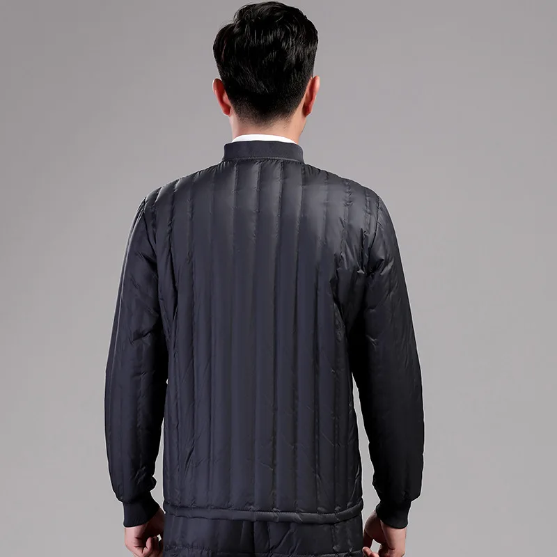 Seamless down Feather Liner Men Short Warm down Feather Underwear Middle-aged MEN'S Wear Large Size Within Wear down Jacket