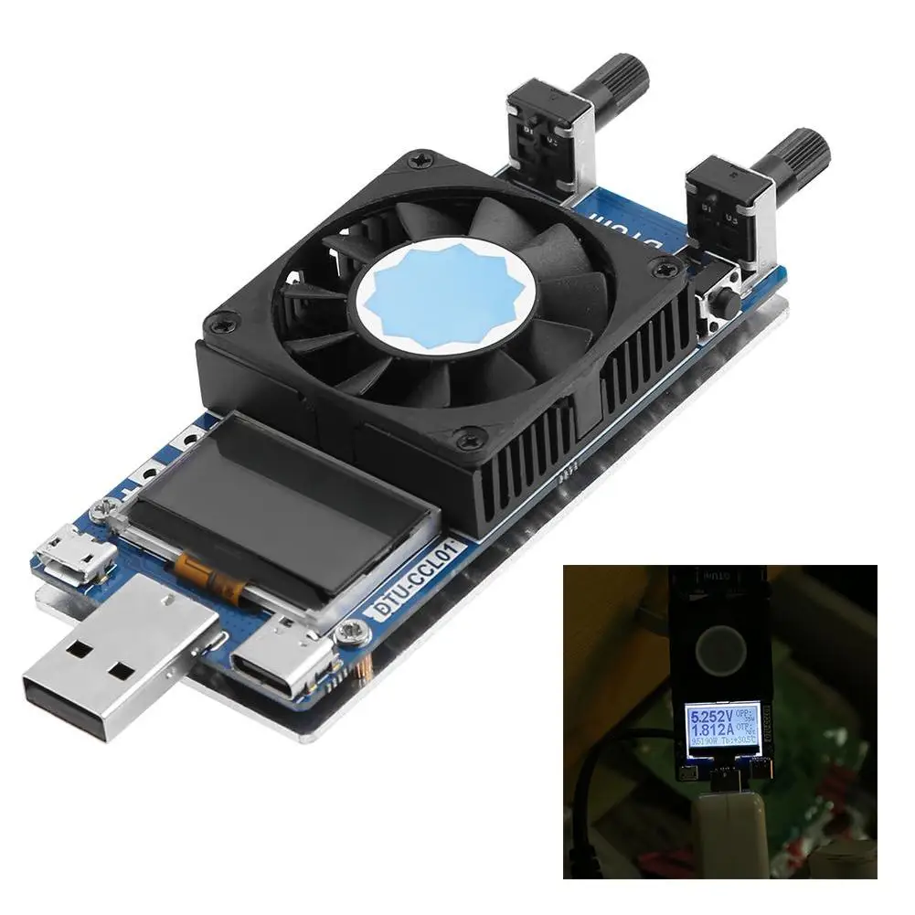 

0.2A-3A LCD USB Electronic Load Module Current Resistant Power Battery Tester