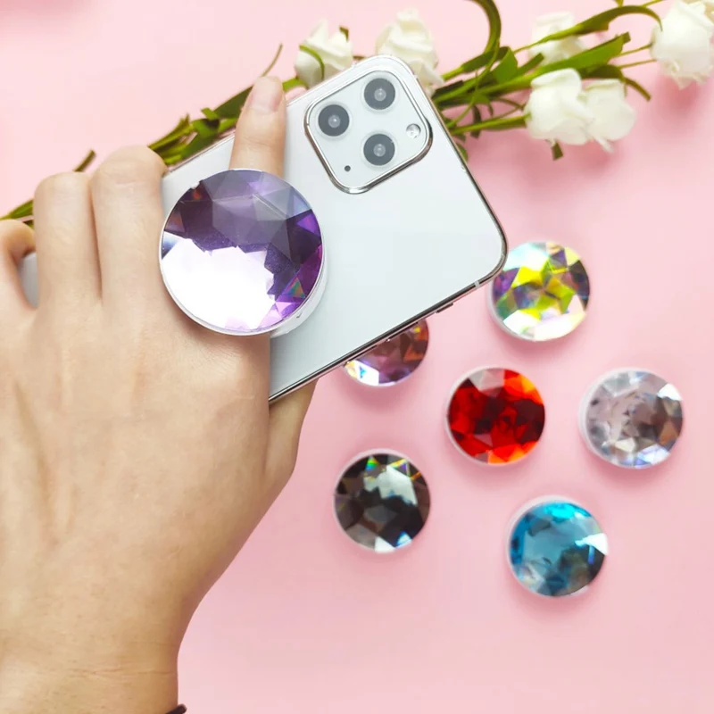 Phone Holder Stand 3D Large crystal Folding Ring Holder for iPhone Smartphone Mobile Phone Ring Holder Bracket