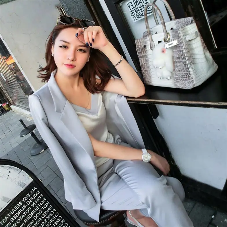 Nieuwe Vrouwen Koreaanse темперамент stuk voorzien pak Professional dames zomer mode trend TB070