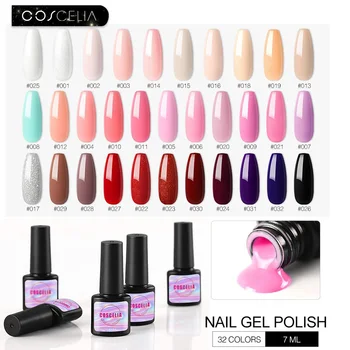 

COSCELIA 7ML Gel Nail Polish Enamel All For Manicure Semi Permanent Sets Base top Need UV LED lamp Manicure Hybrid Nail Polish
