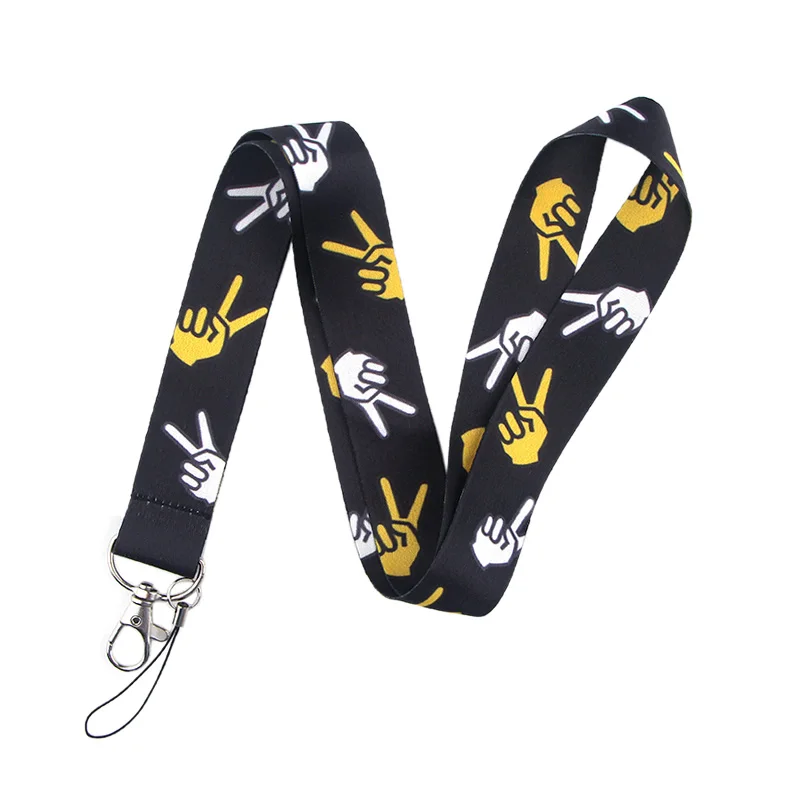 

K749 Scissors Hand Funny Keychain Mobile Phone Lanyard Cartoon Punk Neck Strap for Keys ID Card Mobile Phone Lanyards