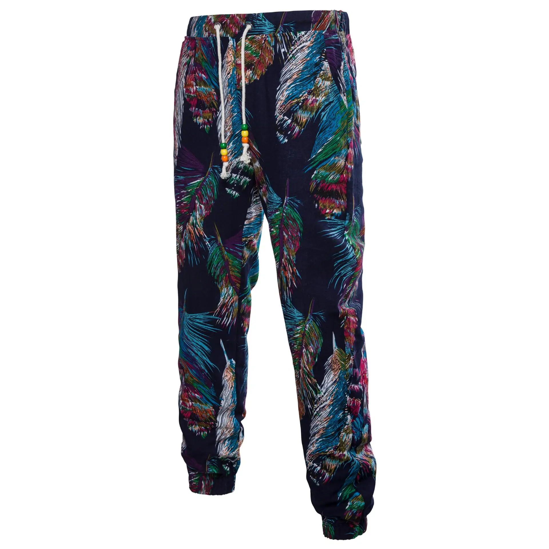 19 Foreign Trade Amazon Spring And Autumn New Style Chinese-style Large Size Printed Cotton Pants Casual Straight-Cut Linen Trou