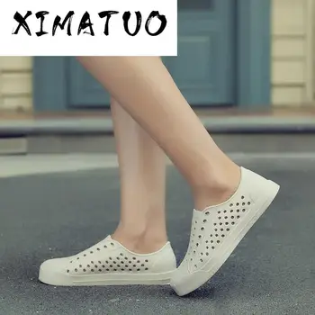 

Summer Man Beach Sandals Casual Breathable Hollow Jelly Garden Hole Cutout Slip On Unisex Cool Flat Shoes Sandalias Mujer