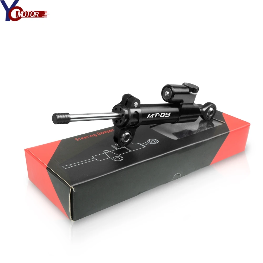 

With MT09 LOGO Motorcycle CNC Steering Stabilizer Damper shock absorber stable steering for YAMAHA MT-09 MT 09 mt09