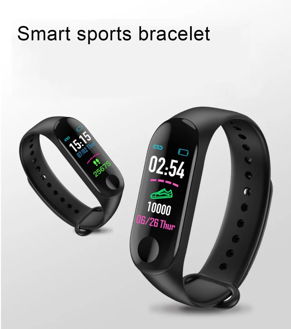 Умный Браслет, 3 цвета, AOSST, Mi screen Band 4, носимый, умный фитнес-браслет, Bluetooth, спортивный, водонепроницаемый, для детей, подарки на день рождения