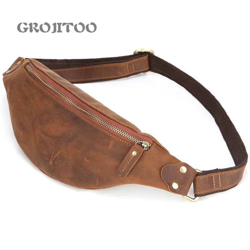 

GROJITOO 2020 New Four Seasons men's running Bag Men's long zipper wallet men's wallet genuine leather men's zipper wallet