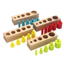 

Colorful Socket Cylinder Blocks Wooden Montessori Children Educational Toys New