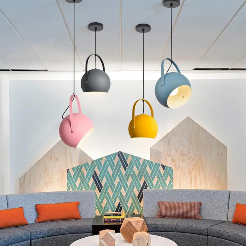 

Nordic Restaurant Lights Creative Bar Modern Simple Personality Trend Coffee Shop Iron Macaron Restaurant Pinkycolor Chandelier