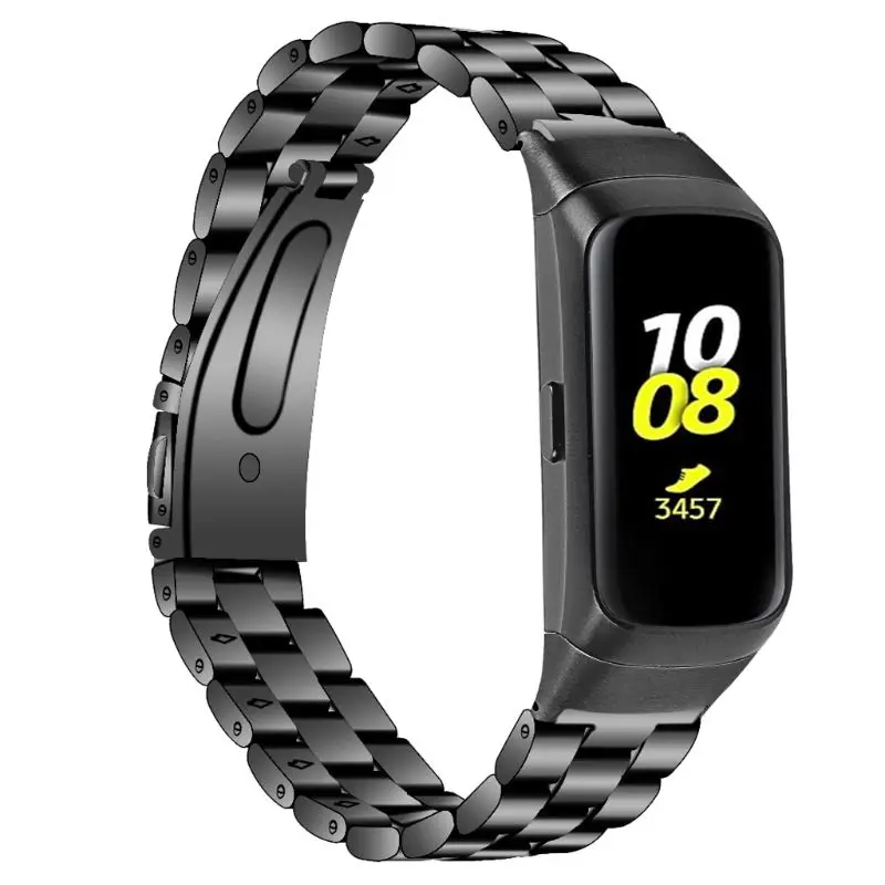 Подходит для samsung Galaxy Fit SM-R370 ремешок из нержавеющей стали с тремя бусинами