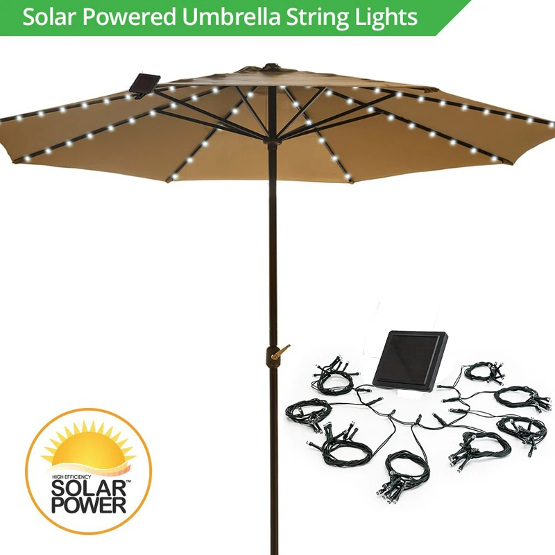 

19M Low Power Consumption 72LED Solar Powered Umbrella LED String Light Outdoor Garden Wedding Decoration Light Lamp Christmas