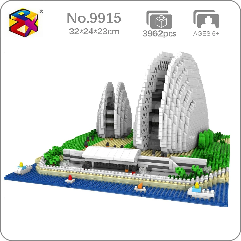 PZX 9915 мировая архитектура Zhuhai Shell Opera House 3D модель мини алмазные блоки кирпичи