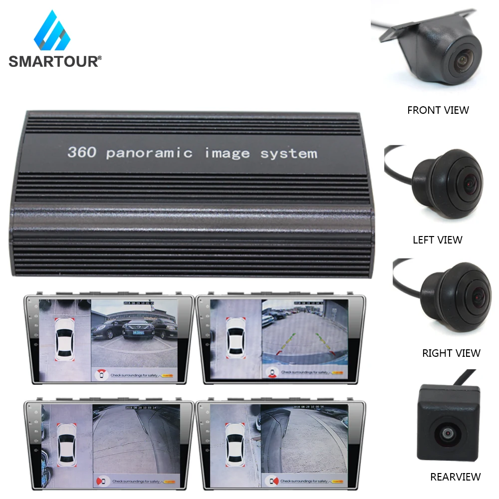 

Smartour 360 Degree circle view Panoramic System Seamless 2D Starlight Night Vision Camera Car DVR Universal Recording
