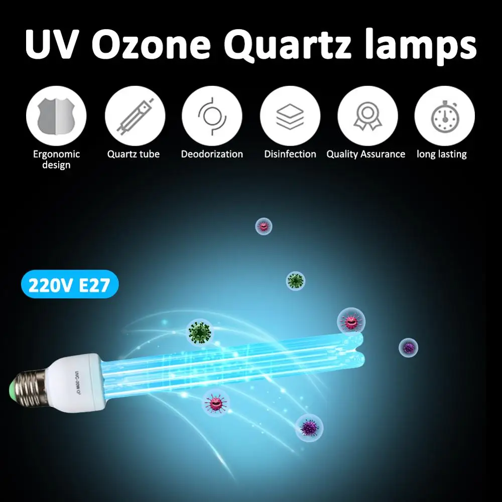 

UV Ozone Quartz lamps ultraviolet germicidal lights UV lamp for home ultraviolet sterilization lamp medical sterilizat 20W 220V