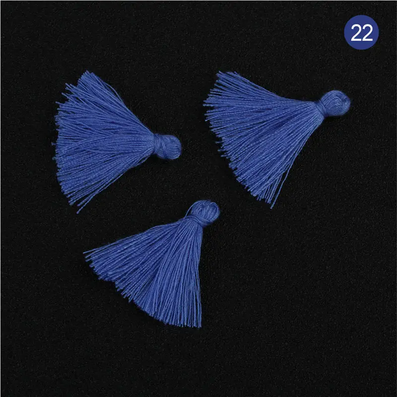 color 22 100 шт 3 см мини хлопчатобумажная нить ткань кисточка DIY кулон ювелирные изделия браслет для изготовления ключей бахрома отделка Ремесло кисточки Швейные аксессуары - Цвет: color 22