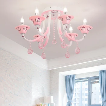 

Modern led Ceiling Light Children Bedroom Lamp Cartoon Kitty Cat Crystal Light Fashion Nursery School Kindergarten Ceiling Lamps