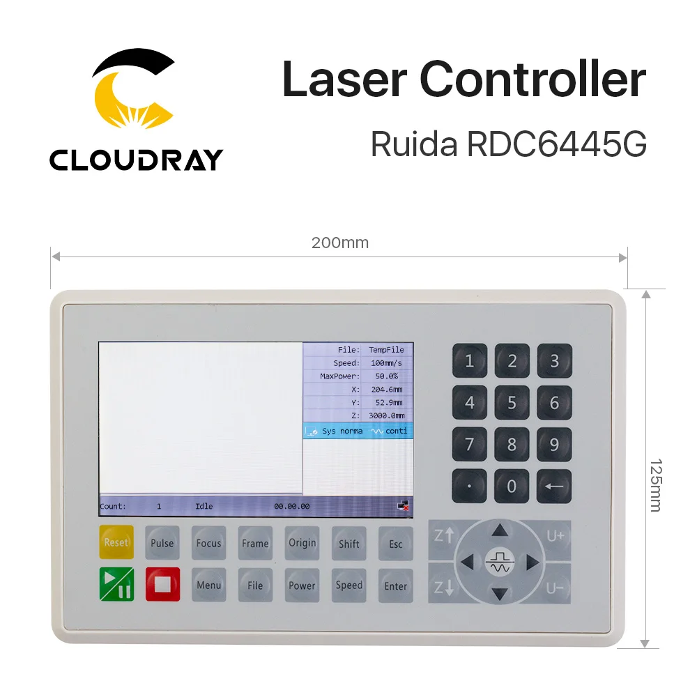 

Cloudray CO2 Laser Controller Panel for Ruida RDC6445G RDC6442S RDC6432G RDC6332G/M RDLC320-A CNC Laser Cutting Machine Display