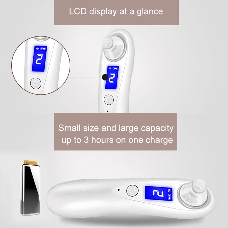 Прибор для вакуумной чистки лица, USB Перезаряжаемые косметический аппарат для удаления, всасывающий комплект с 4 зонды для ухода за кожей лица