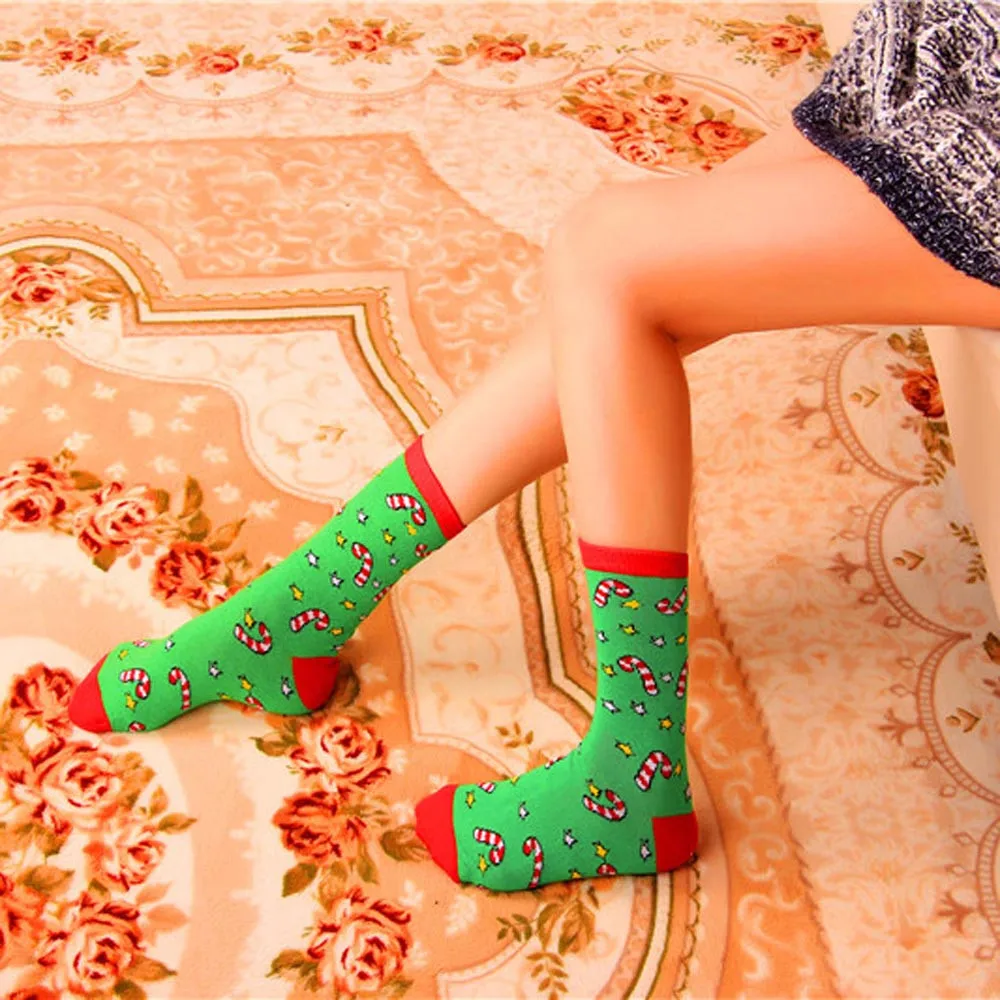 1 пара, женские и мужские модные рождественские удобные хлопковые носки в полоску короткие носки до лодыжки хлопковые носки с рождественским принтом