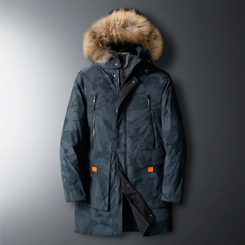 camouflage Зимняя мужская куртка, большой размер 8XL, воротник из натурального меха, с капюшоном, камуфляжная, с капюшоном, куртка, парки, пальто, Мужская Уличная мода, теплые, толстые карманы - Цвет: camouflage