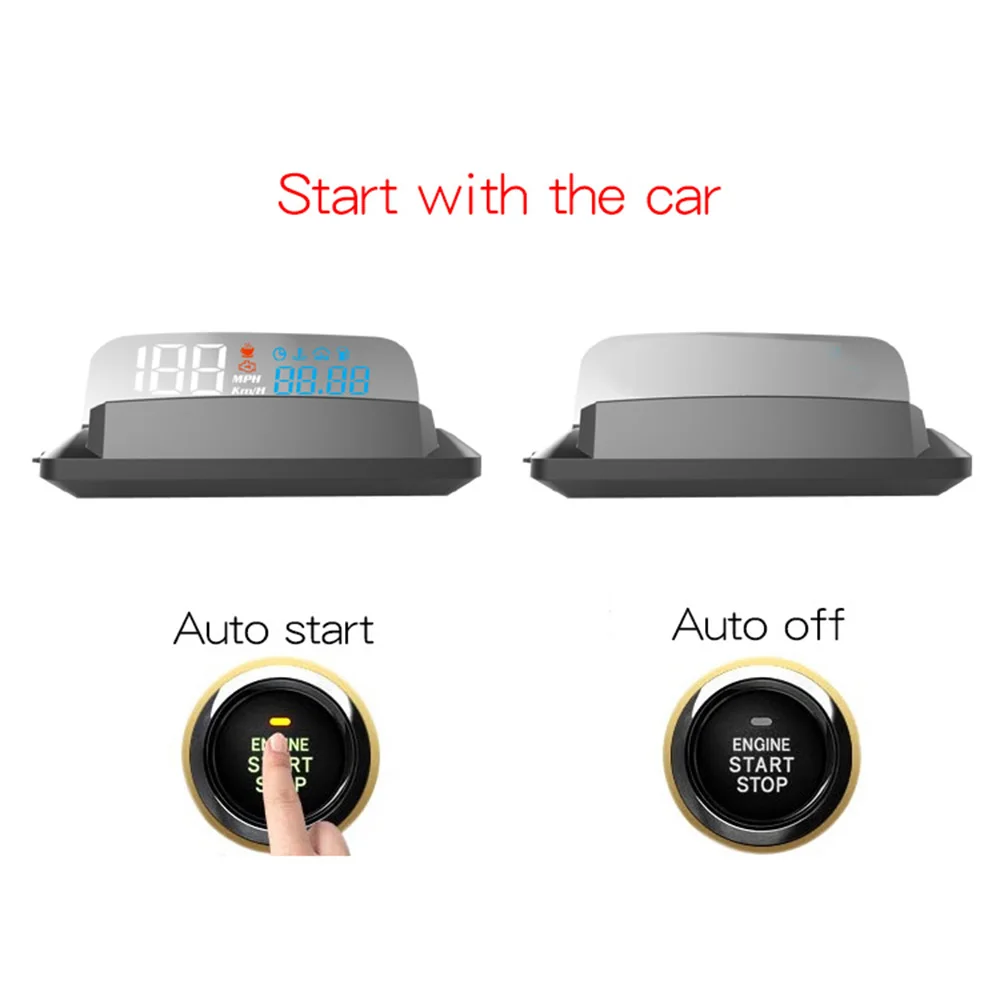 DC 12V 3," дюймовый экран Авто OBD II Автомобиль HUD OBD2 порт Head Up дисплей км/ч MPH высокоскоростной многофункциональный высокий свет H400