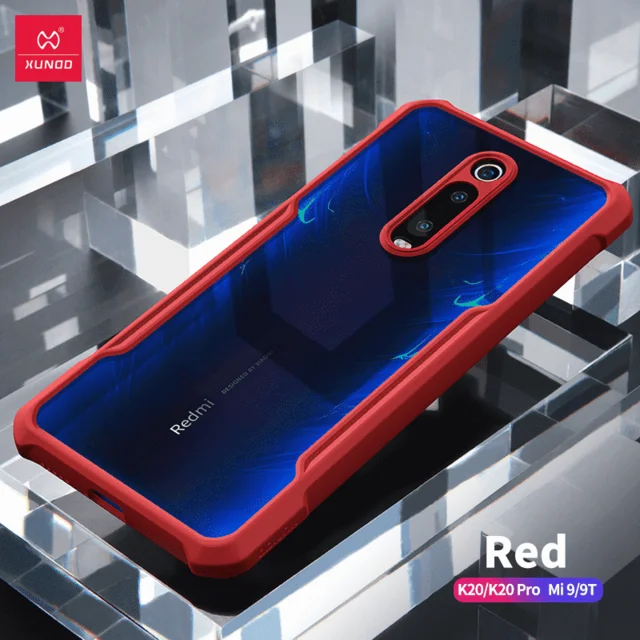 Xundd чехол для XiaoMi Redmi K30 K20 Pro Чехол прозрачный PC TPU ударопрочный задний Чехол для Redmi K20 Mi9T Note 7 8 Pro Чехол - Цвет: Red No Ring