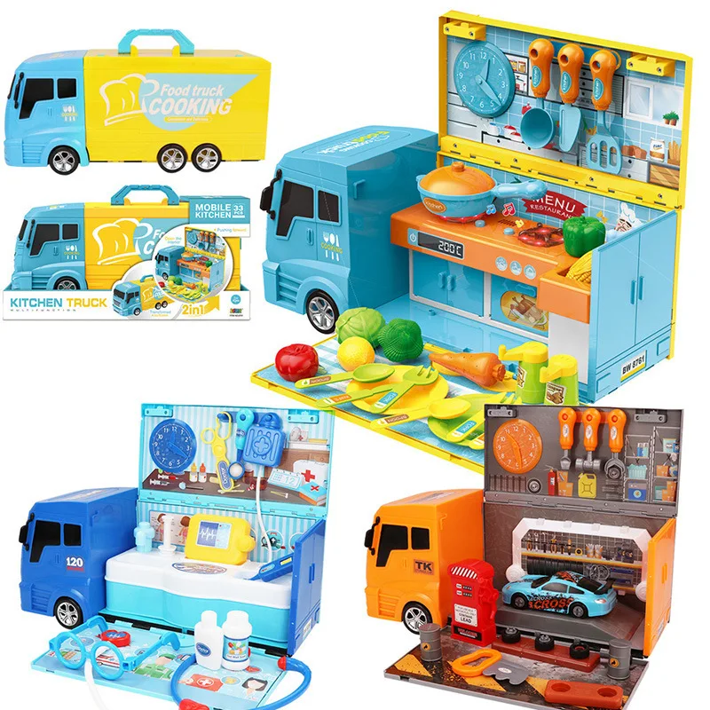 

Kids Pretend Play RV Toys Mini Kitchen/Medical/Tool Recreational Vehicles Children Role Play Toys Set Girl Pretend Play Toy