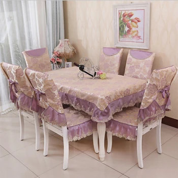 

Dining Table Cloth Chair Cover Tablecloth Non-slip Mat Lace Embroidery Temperament Idyllic Coffee Table Tablecloth Chair Cushion