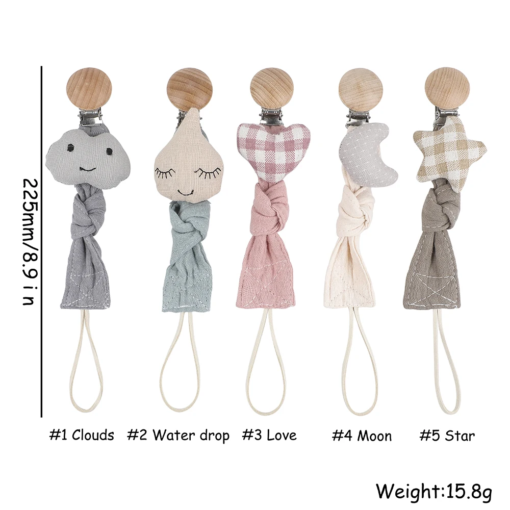 1pc Baby Dummy Pacifier Chain Clip Cotton Cloth Plush Animal Toys Soother Nipples Holder Newborn Toy Feeding Accessories