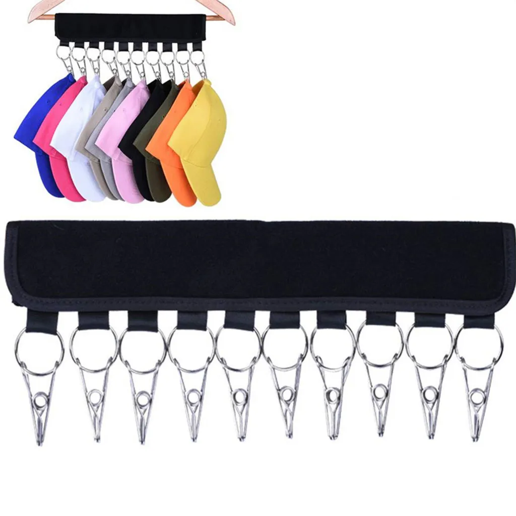 Cap Organizer Hanger 1PC Closet Hat Organizer Hanger 10 Baseball Caps Holder Cleaner Keep Tidy Rack 1025#30