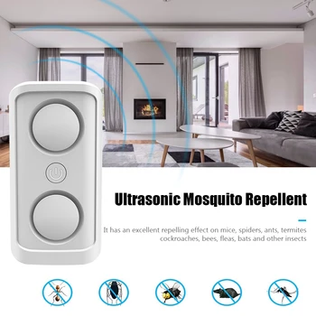 

2x Variable Frequency Ultrasonic Anti Mosquito Pest Repeller US Plug White