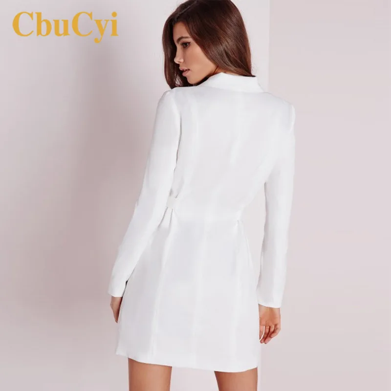 Офисный Женский Длинный блейзер со шнуровкой, платье, зимний глубокий v-образный вырез, облегающее пальто, костюм, элегантные женские блейзеры и куртки, большой размер