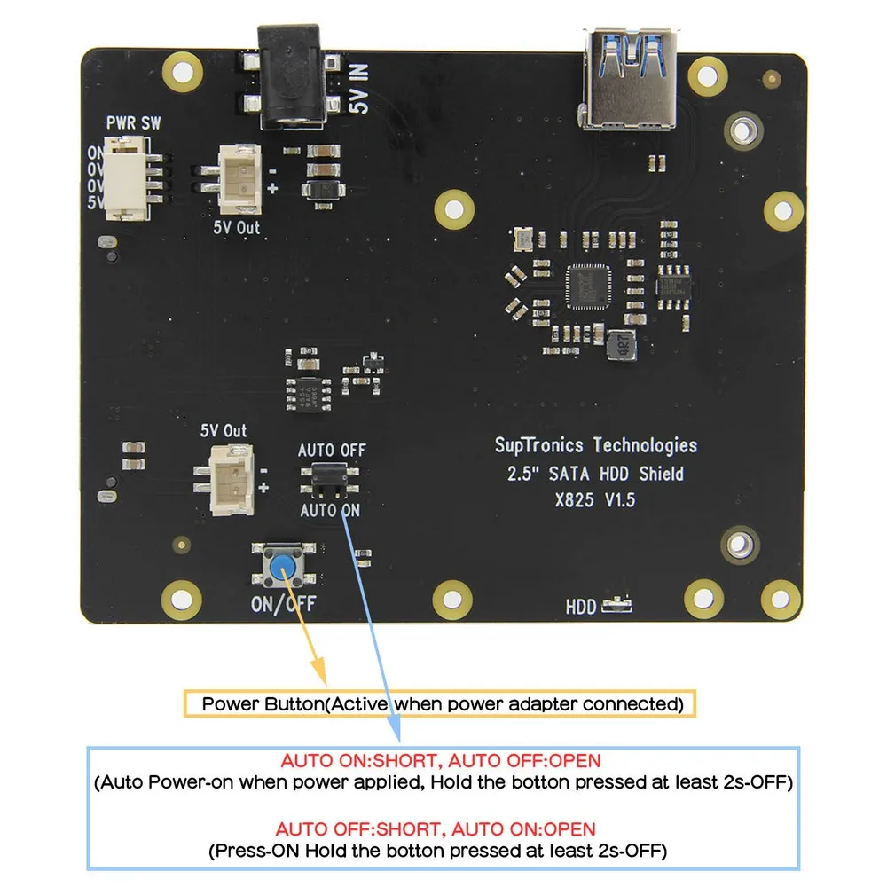  Raspberry Pi 4 SATA Raspberry Pi 4 Modell B 25 zoll SATA HDD/SSD Schild x825 V1.5 Lagerung Expansio