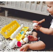 Jouet éducatif Montessori 12 pièces, œufs intelligents, vis en plastique, Puzzle 3D, jouet éducatif pour bébés et enfants, avec boîte