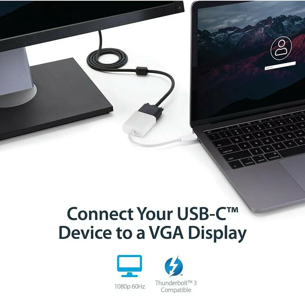 Адаптер USB3.1 Type-C для монитора VGA Macbook Pro/Air Chromebook HD конвертер 10 Гбит/с Высокая