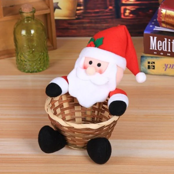 Merry Christmas Candy Storage Basket Decoration Santa Claus Storage Basket Christmas Decorations For Home